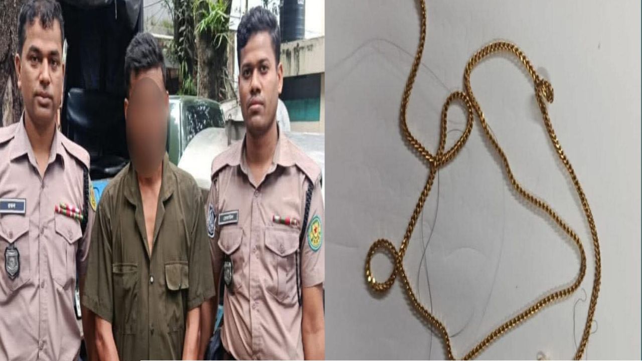 গোলাপ শাহ মাজার এলাকায় রিকশা থেকে নারীর চেইন ছিনতাই, হাতেনাতে ধরা