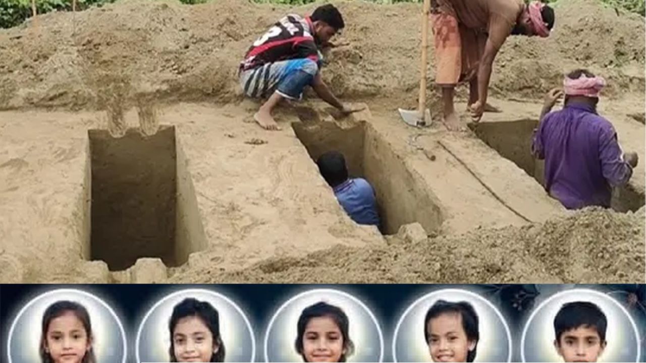 নদীতে ডুবে পাঁচ শিশুর মৃত্যু, রাতে পাশাপাশি দাফন