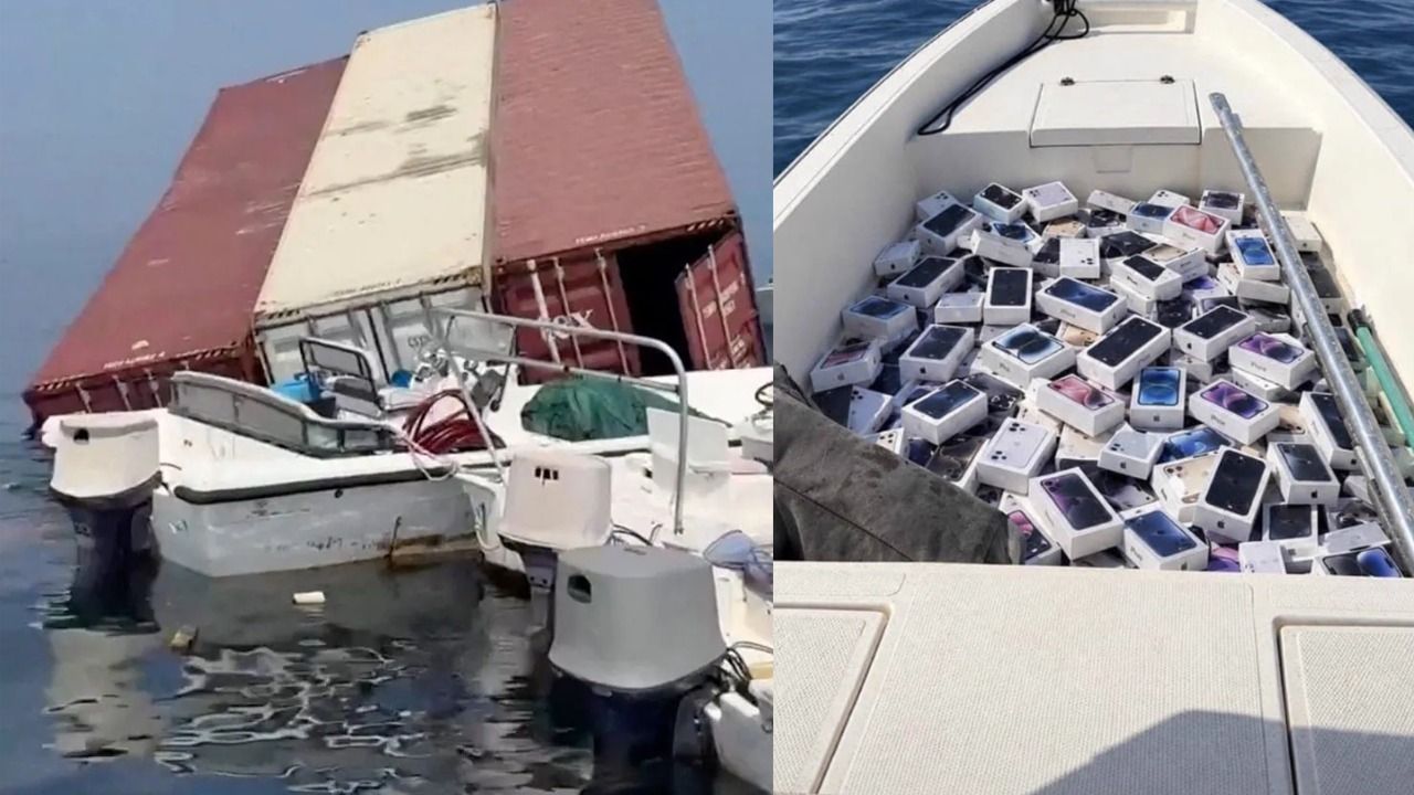 হরমুজে জাহাজডুবি, সাগরে ভাসছে আইফোন ও দামি সুগন্ধি